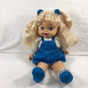 Vintage 1996 MGA Bouncy Baby Doll Blonde Hair Blue Eyes Laughs & Giggles Works